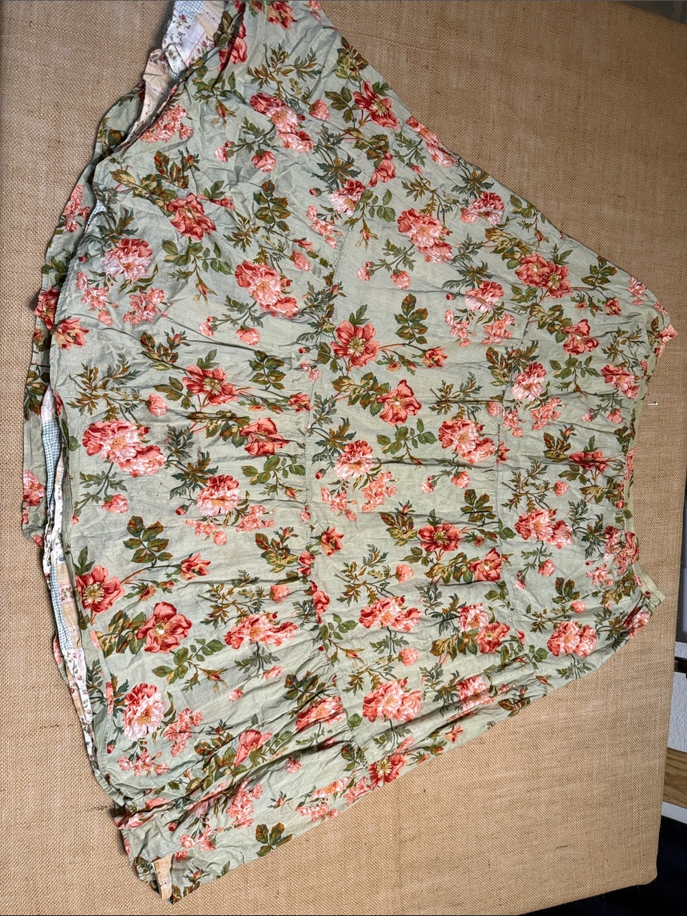 krazy kat Floral A-Line Skirt in Seafoam Green and Coral